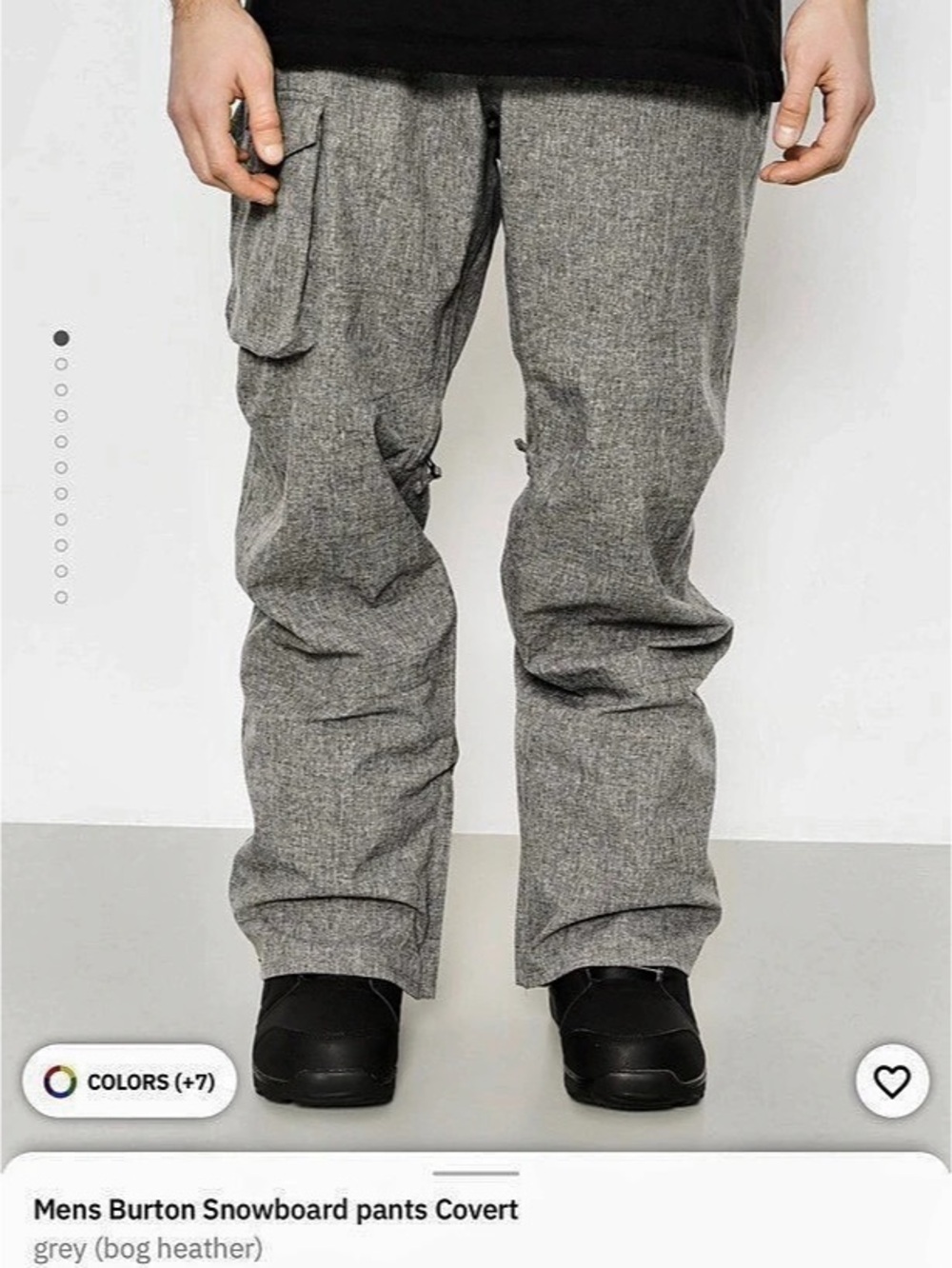 Burton Covert Snowboard Pants Gray & Black Medium